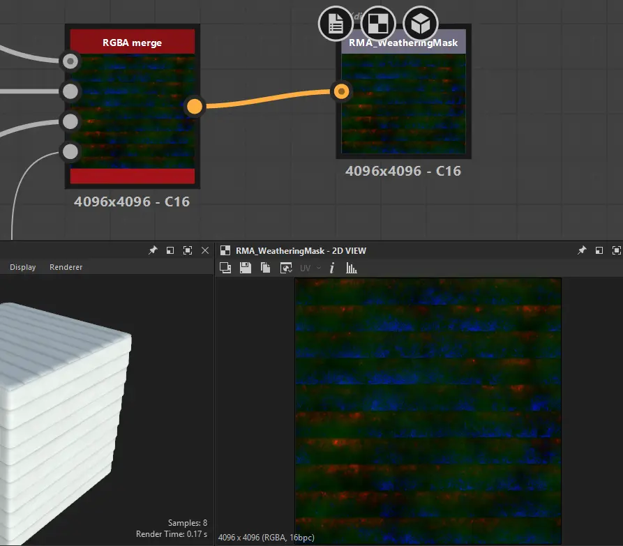 RGBA weathering mask packed in Substance 3D Designer