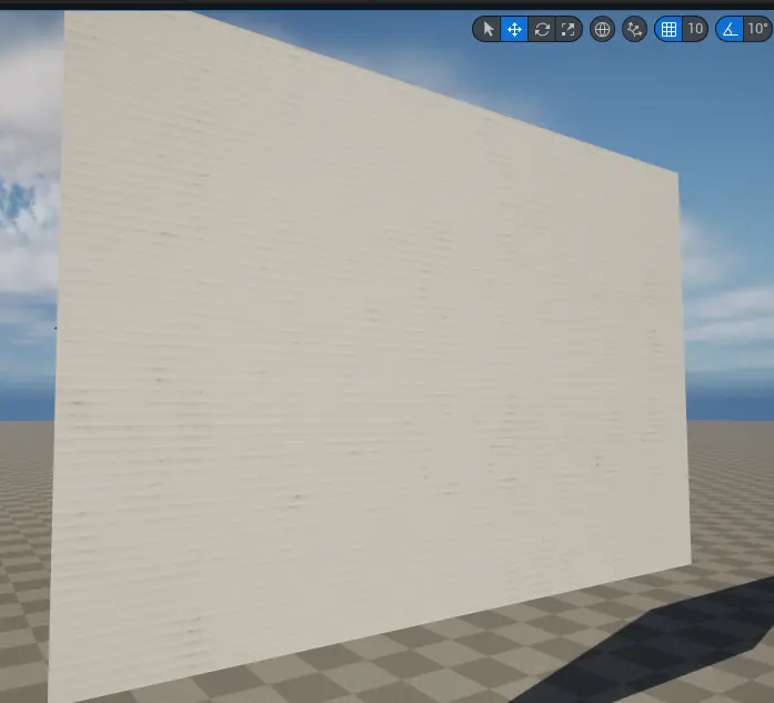 Clean siding material applied to a wall in Unreal Engine