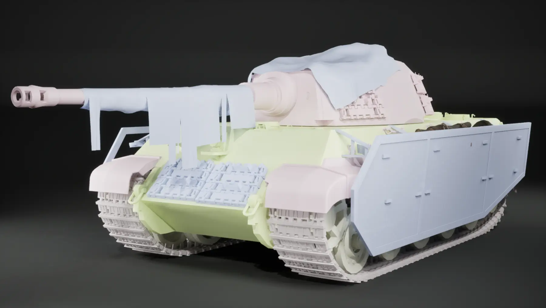 Colour-coded material and asset breakdown