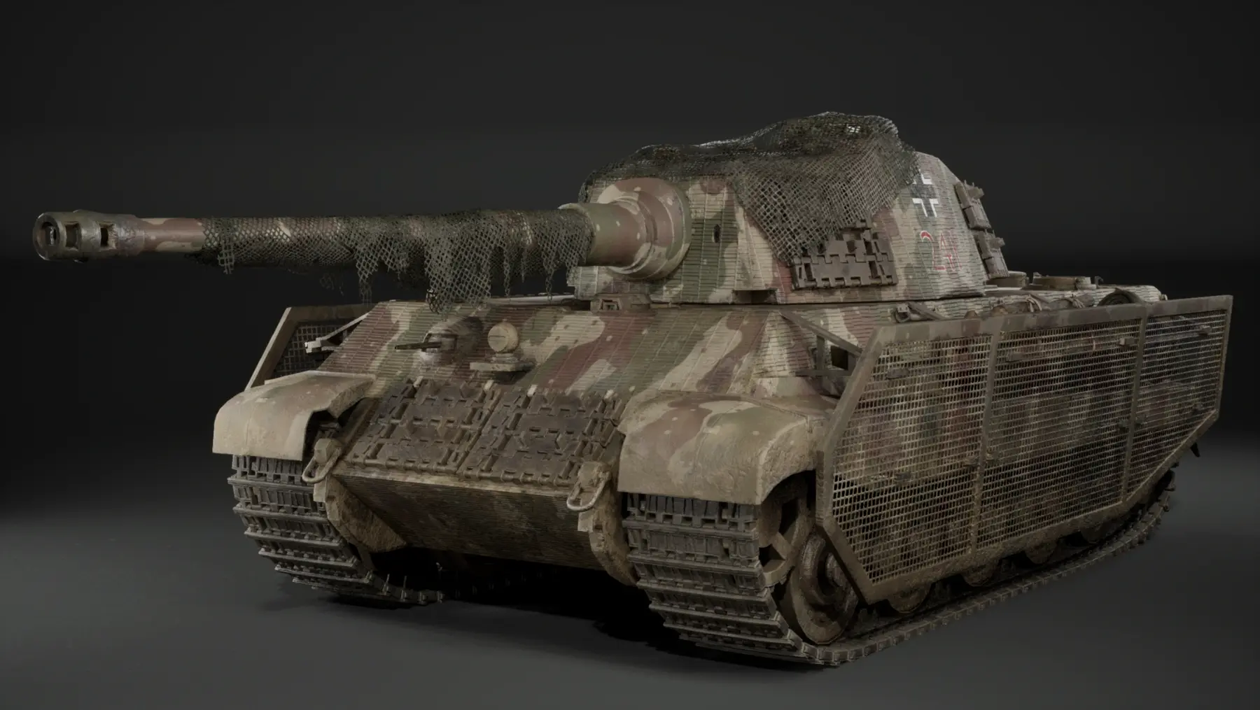 Front three-quarter beauty render of the veteran Tiger II
